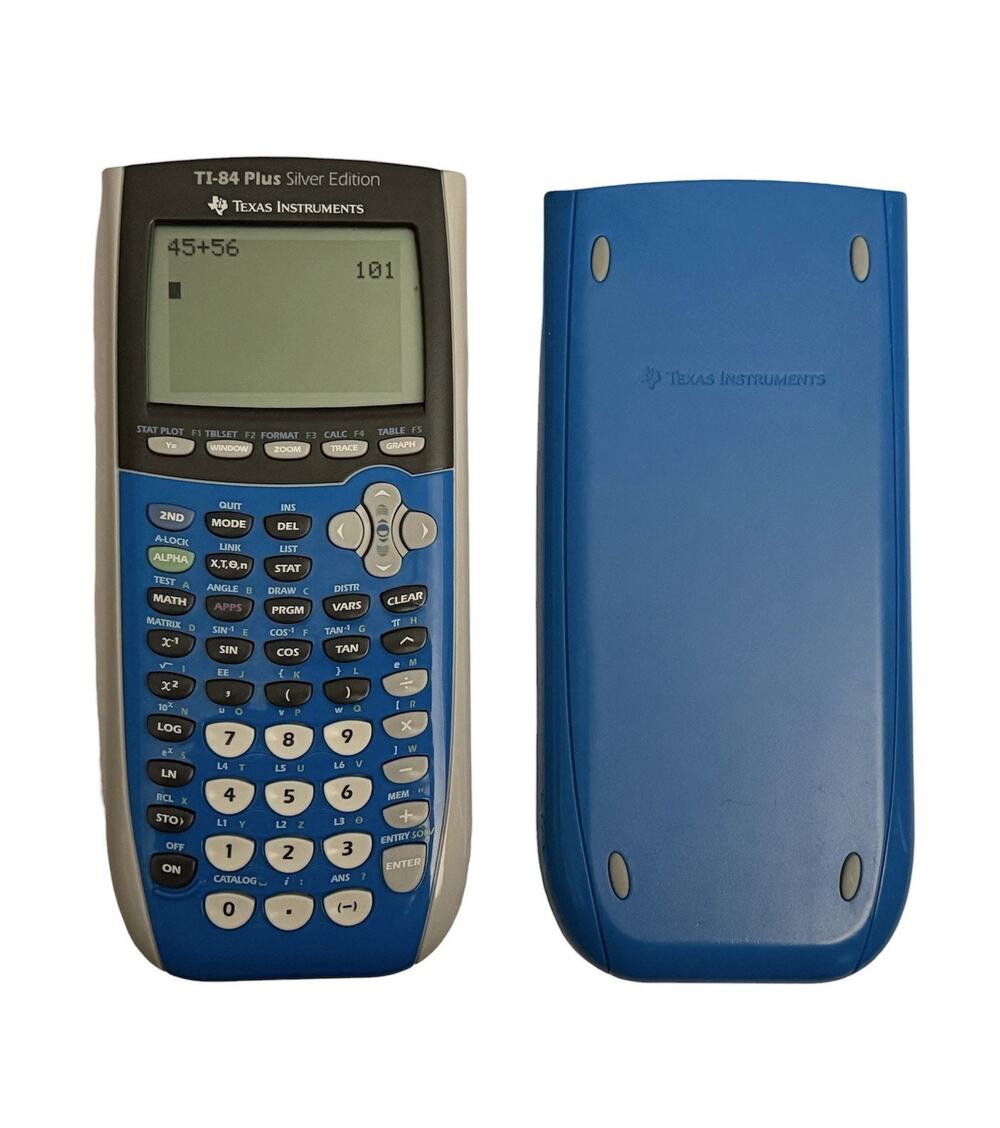 Texas Instruments TI-84 Plus Silver Edition Calculator Blue Tested Works Great